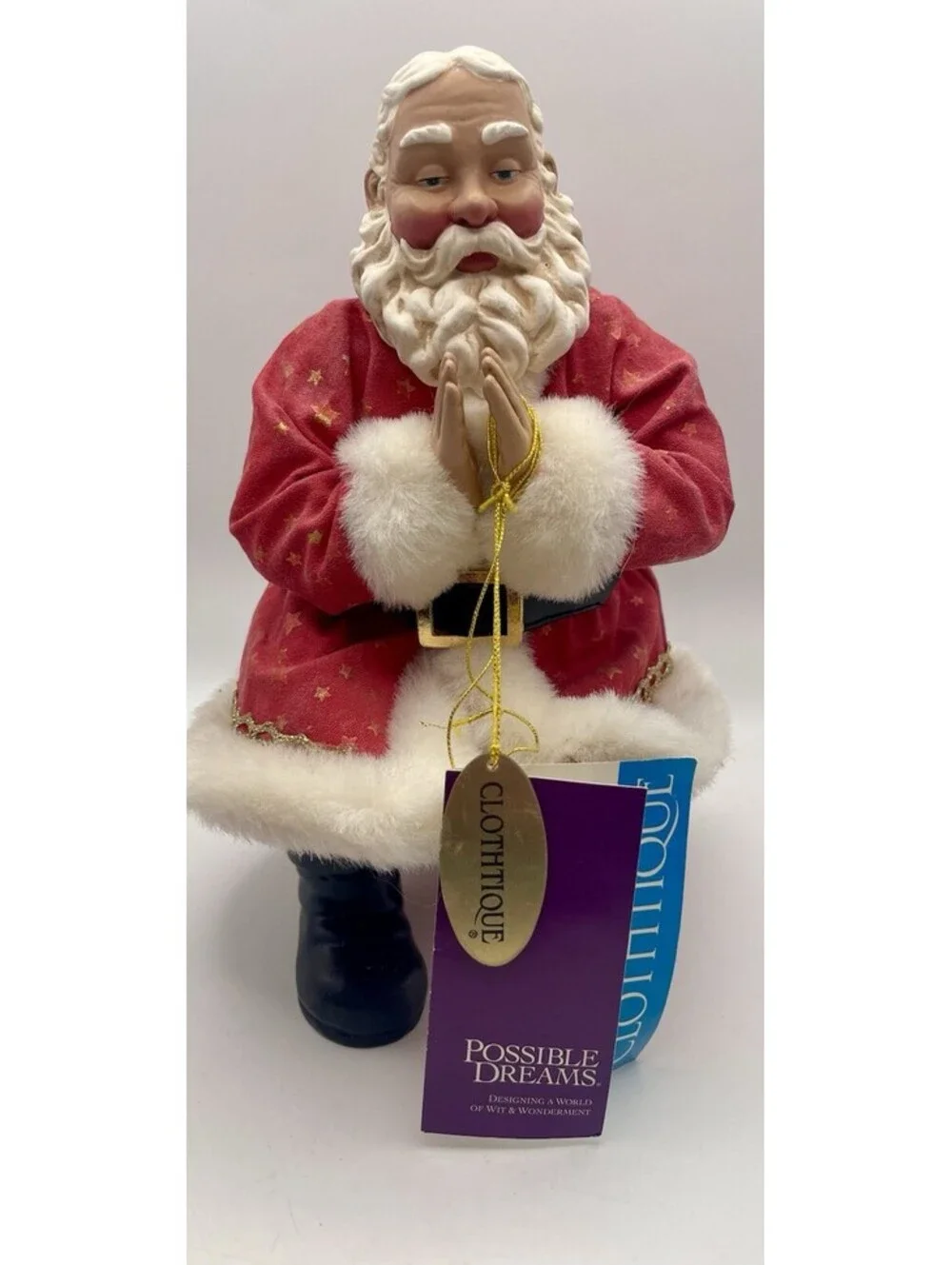 Possible Dreams Clothique Pray For Peace 2000 Musical Praying Santa #713272